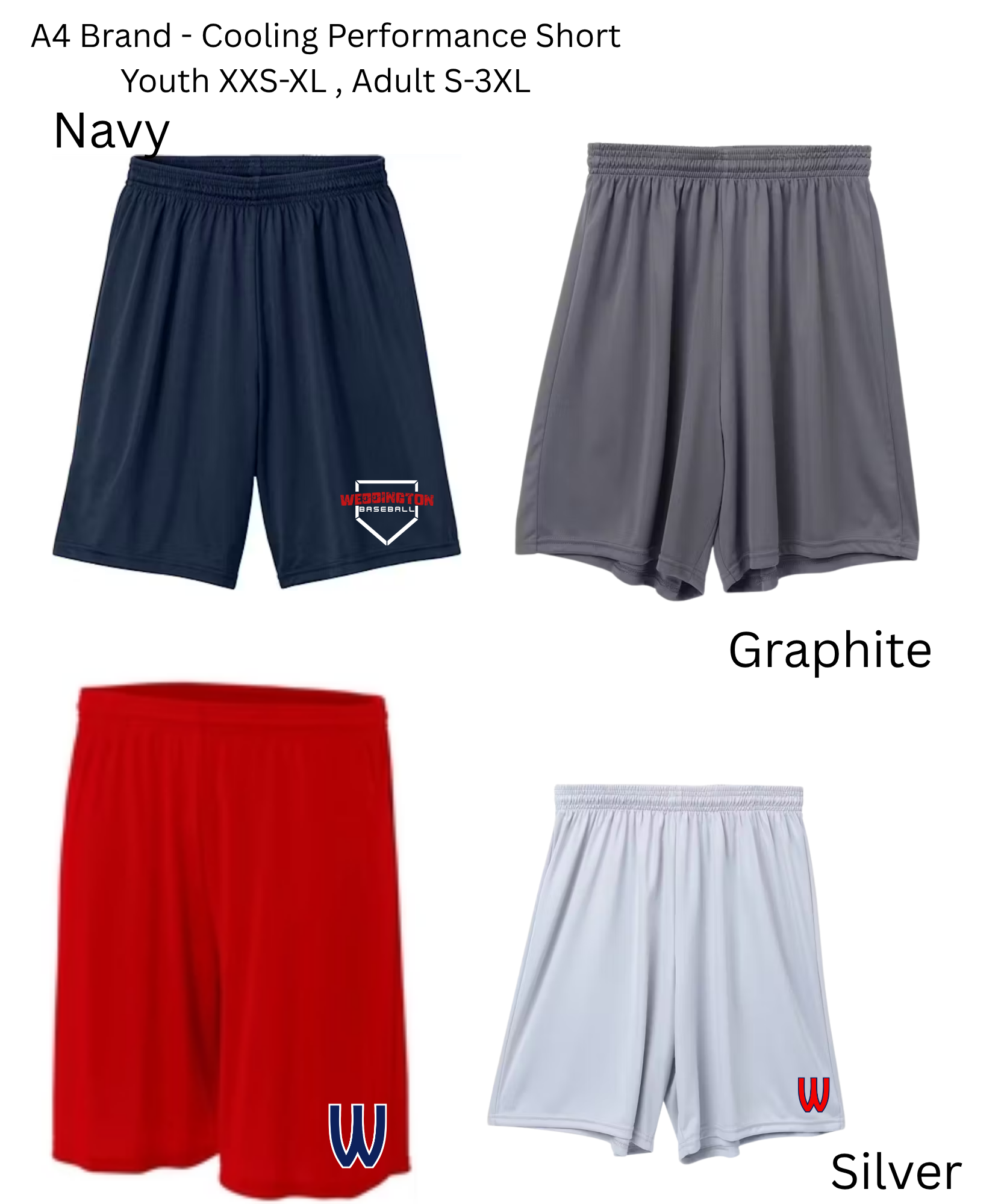 Weddington A4 Brand 7" Cooling Short - YOUTH SIZES!