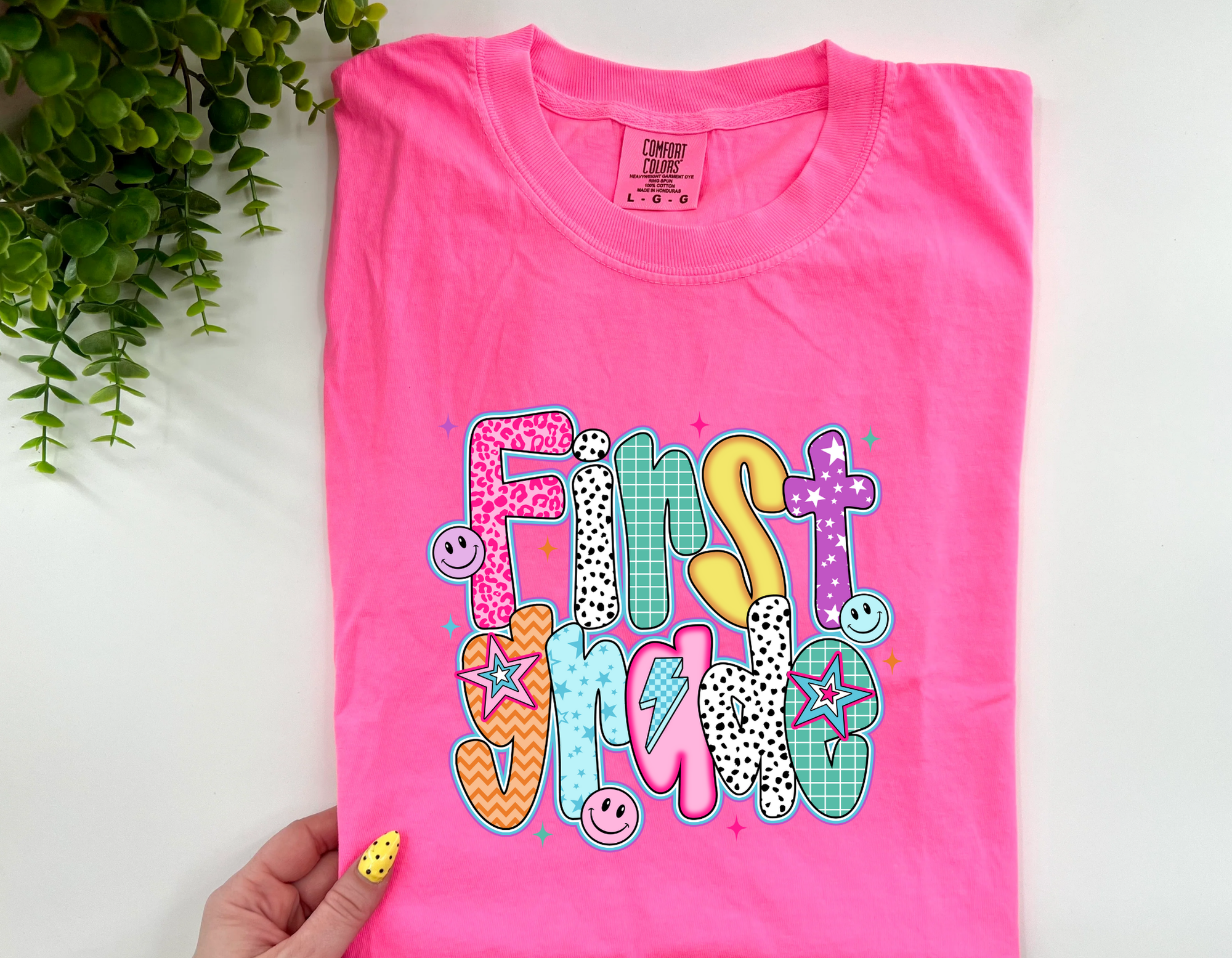 Comfort Colors Neon Pink Retro Grade Tee