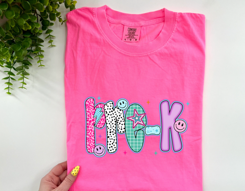 Comfort Colors Neon Pink Retro Grade Tee