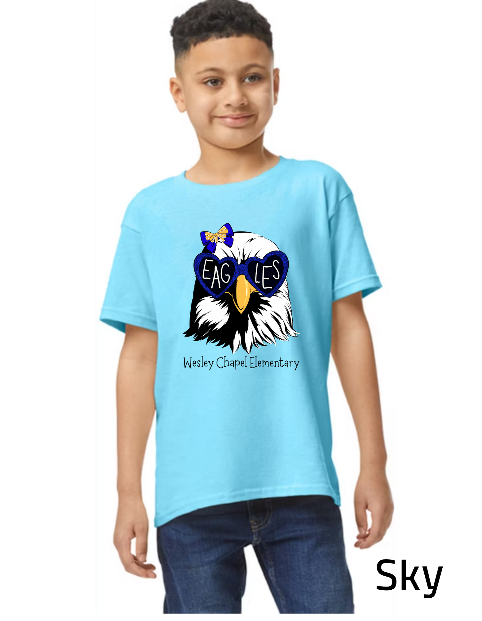 Short Sleeve T-Shirt - Eagle with Heart Sunnies - YOUTH