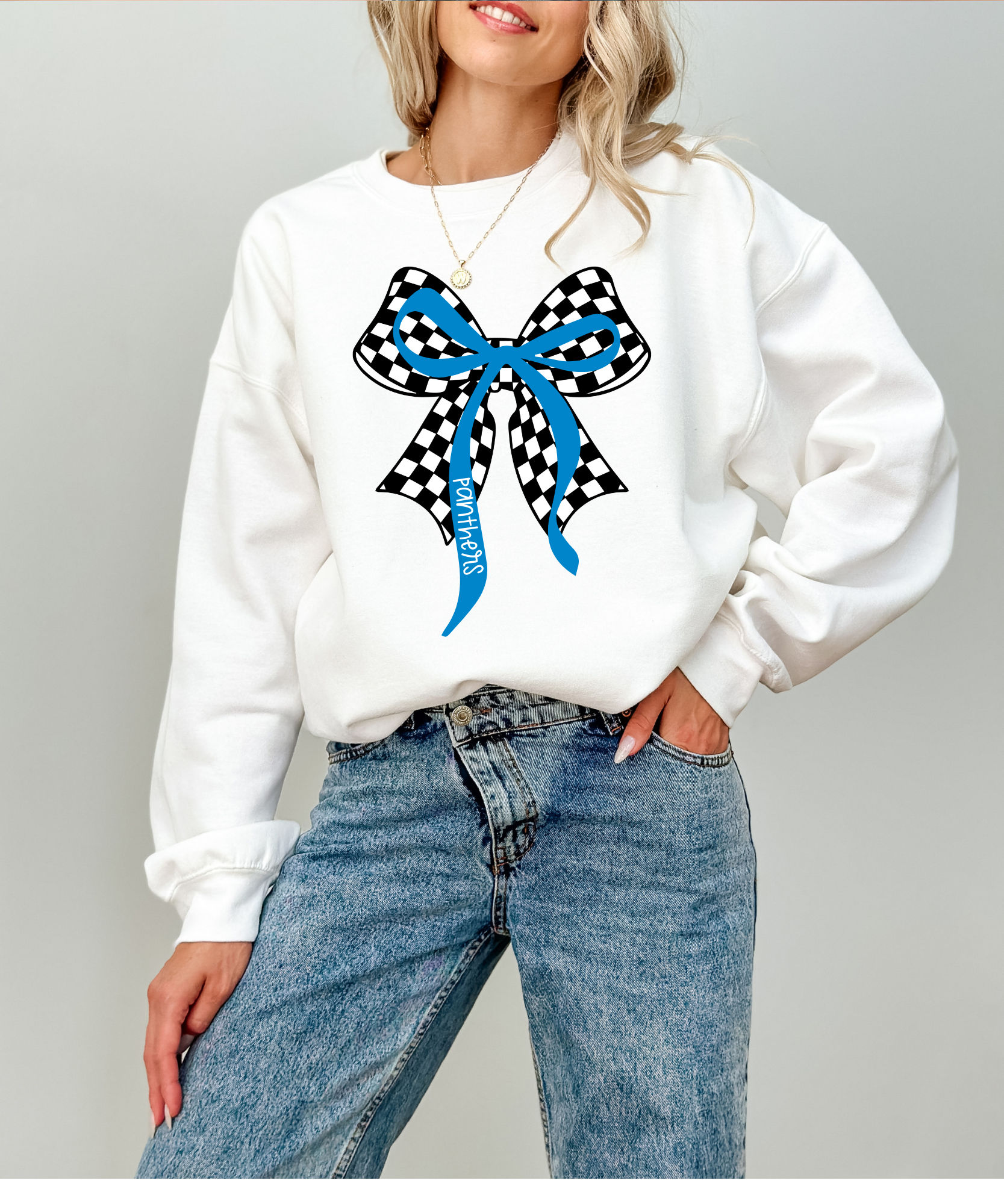 Panthers Checkered Bow Shirt