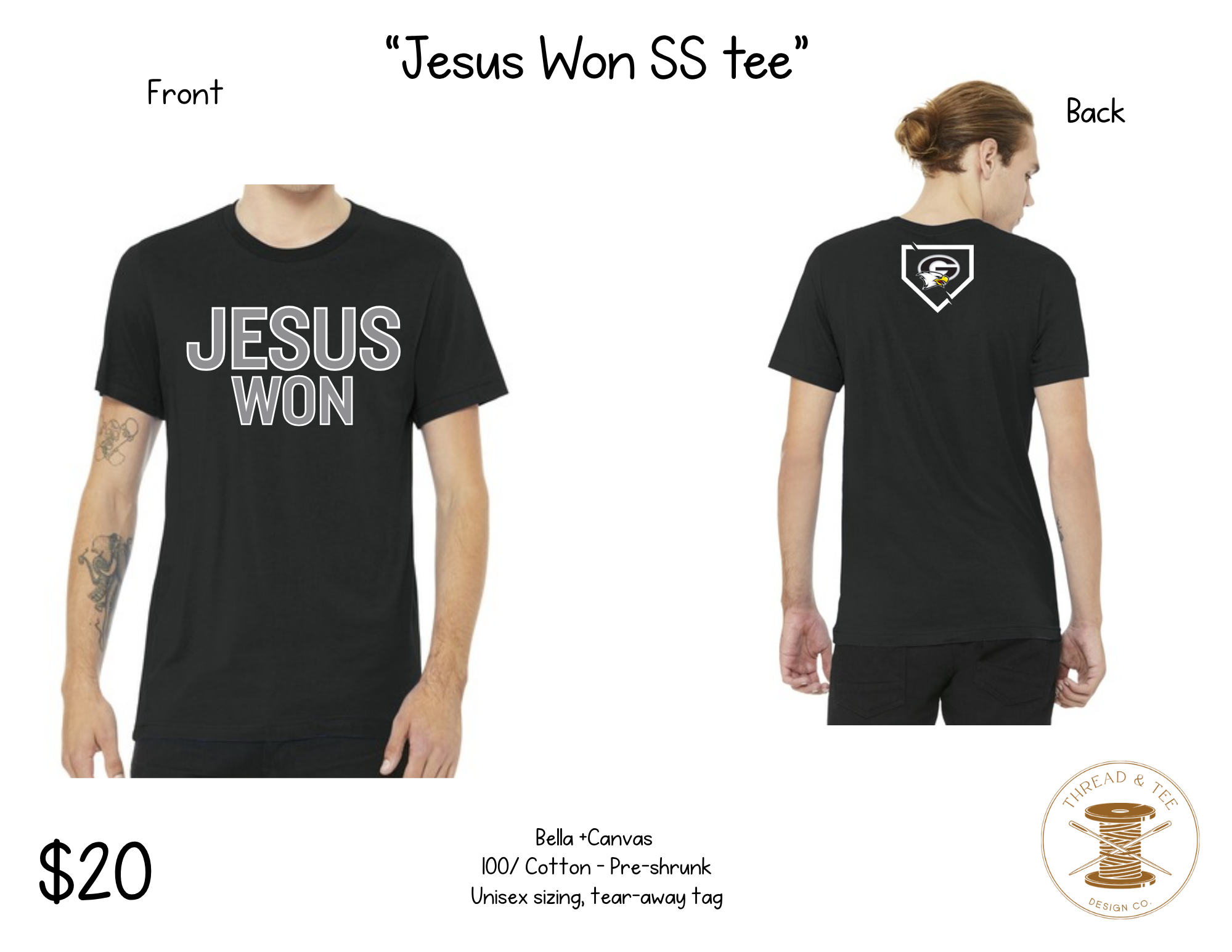 GC Baseball Logo Bella + Canvas Cotton Tee