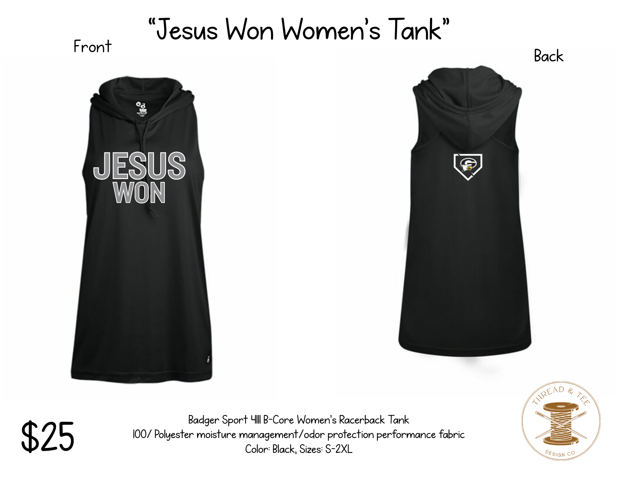 GC Baseball/Softball Women's Fit Hooded Racerback Tank
