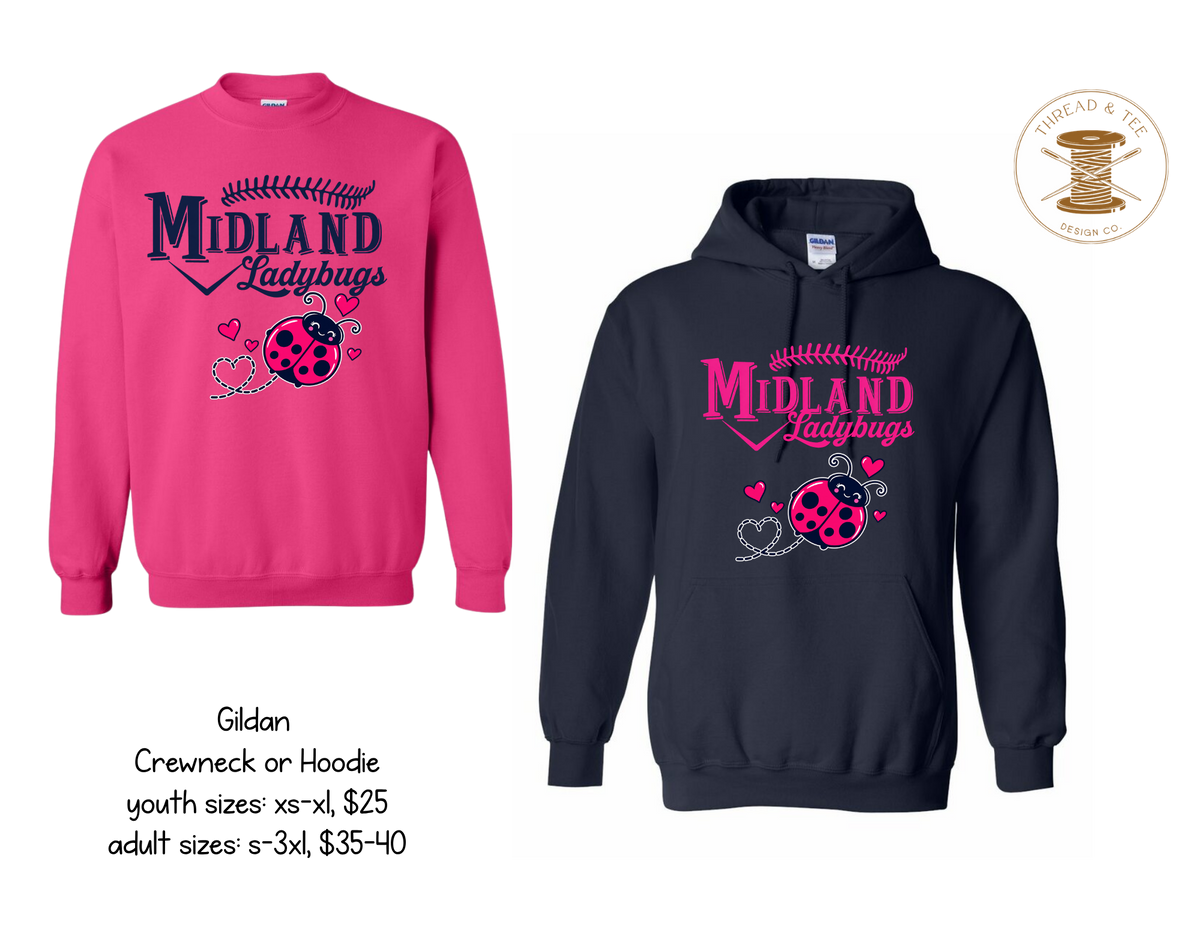 Midland Ladybugs Short Sleeve Sweatshirt