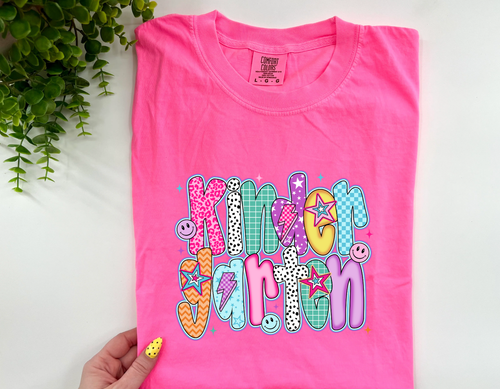 Comfort Colors Neon Pink Retro Grade Tee